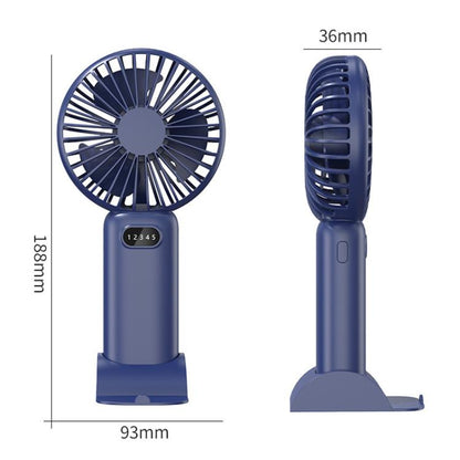 5-Speed Portable Handheld Fan with USB Charge and Desktop Stand (Navy Blue)