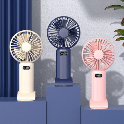 5-Speed Portable Handheld Fan with USB Charge and Desktop Stand (Navy Blue)
