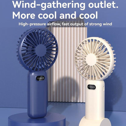 5-Speed Portable Handheld Fan with USB Charge and Desktop Stand (Navy Blue)