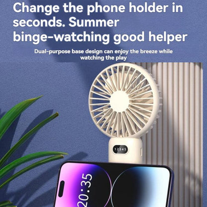 5-Speed Portable Handheld Fan with USB Charge and Desktop Stand (Navy Blue)
