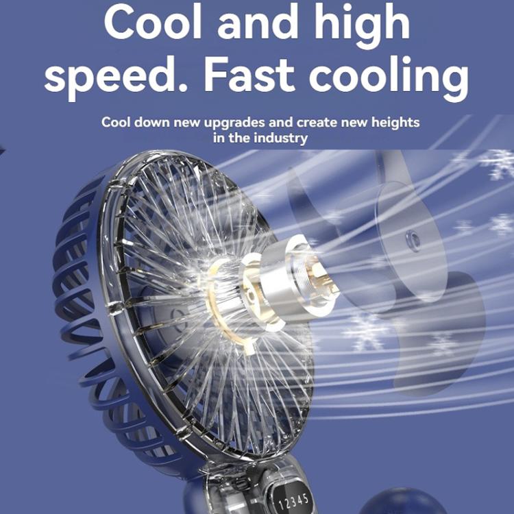 5-Speed Portable Handheld Fan with USB Charge and Desktop Stand (Navy Blue)