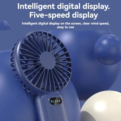 5-Speed Portable Handheld Fan with USB Charge and Desktop Stand (Navy Blue)