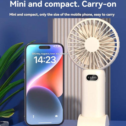 5-Speed Portable Handheld Fan with USB Charge and Desktop Stand (Navy Blue)
