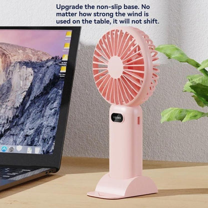 5-Speed Portable Handheld Fan with USB Charge and Desktop Stand (Navy Blue)