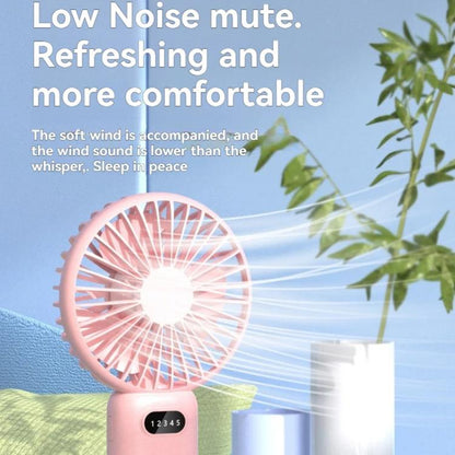 5-Speed Portable Handheld Fan with USB Charge and Desktop Stand (Navy Blue)