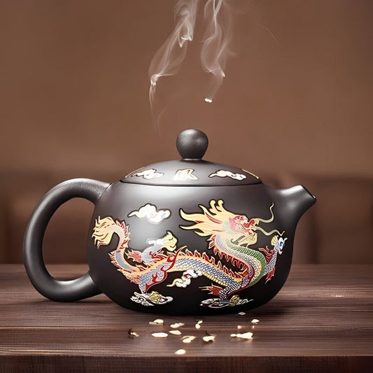 Color-Changing Teapot with Dragon and Phoenix Design