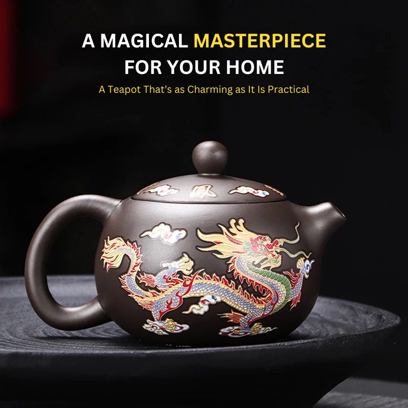 Color-Changing Teapot with Dragon and Phoenix Design