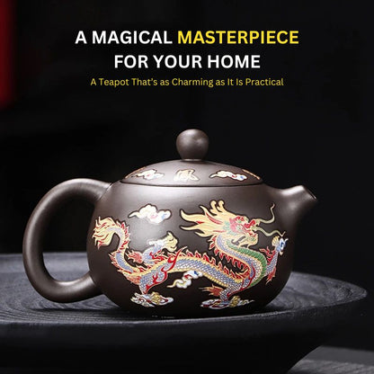 Color-Changing Teapot with Dragon and Phoenix Design