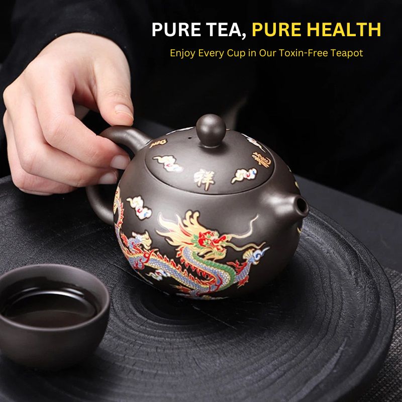 Color-Changing Teapot with Dragon and Phoenix Design