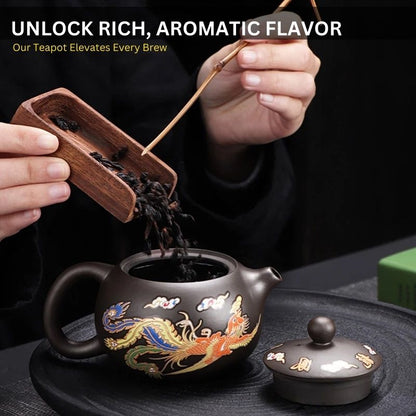 Color-Changing Teapot with Dragon and Phoenix Design