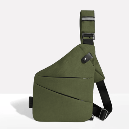 Anti-Theft Crossbody Bag with RFID Shielding and Water-Resistant Feature