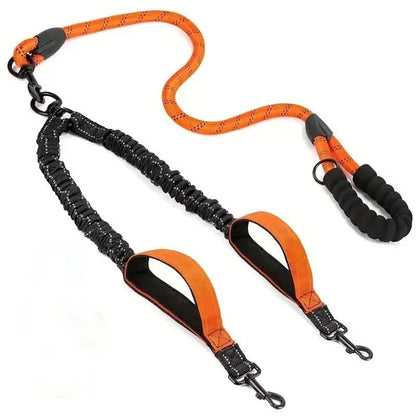 Double Dog Leash with Tangle-Free Swivel and Comfort Grip