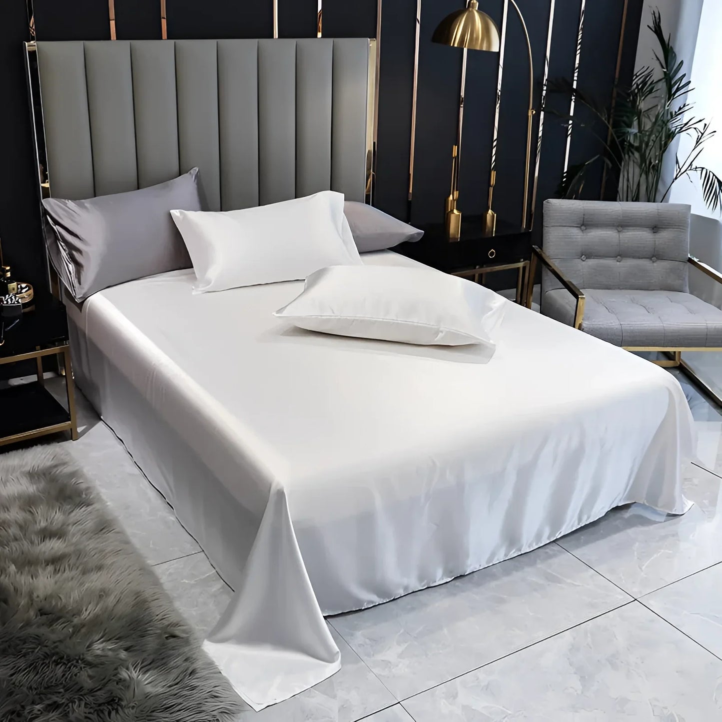 Satin Duvet Cover Set with Silky Soft Bed Sheets