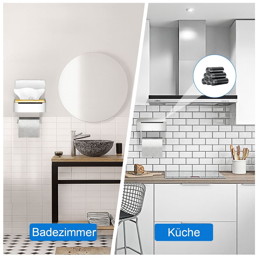 Sleek Tissue and Toilet Paper Organizer | Dual Function Shelf