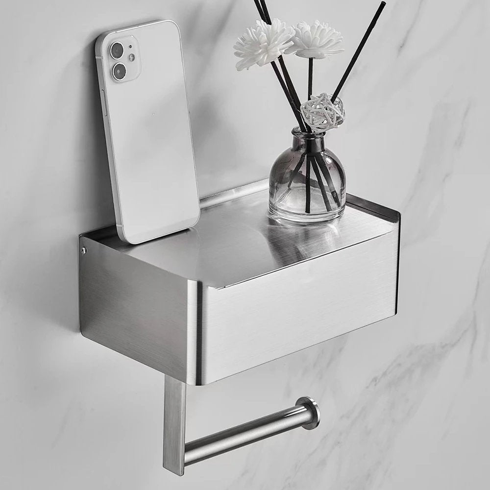 Sleek Tissue and Toilet Paper Organizer | Dual Function Shelf