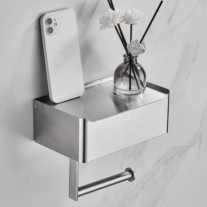 Sleek Tissue and Toilet Paper Organizer | Dual Function Shelf