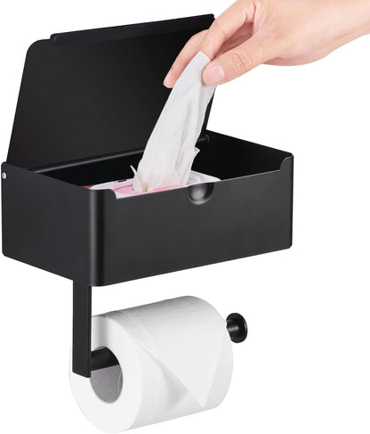 Sleek Tissue and Toilet Paper Organizer | Dual Function Shelf