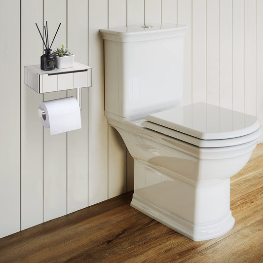 Sleek Tissue and Toilet Paper Organizer | Dual Function Shelf