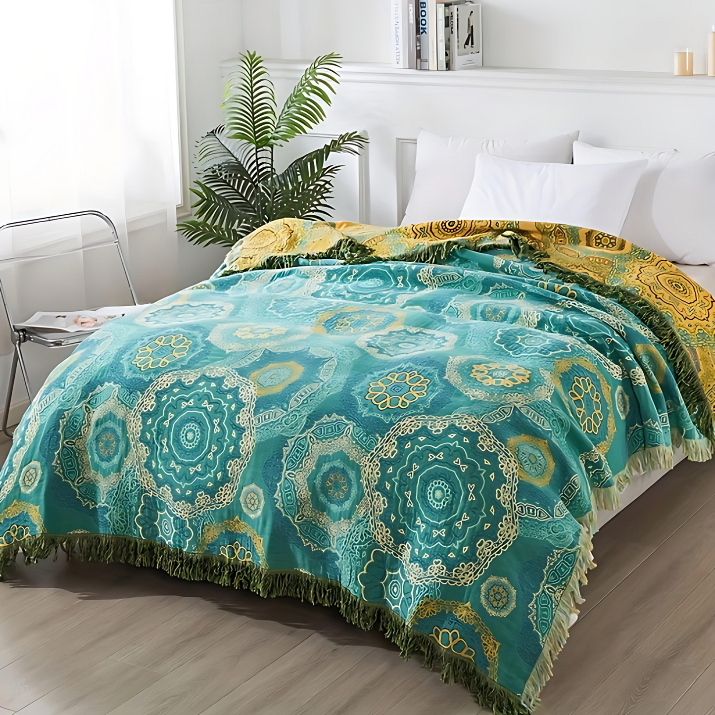 Vibrant Cotton Bohemian Blanket for All Seasons
