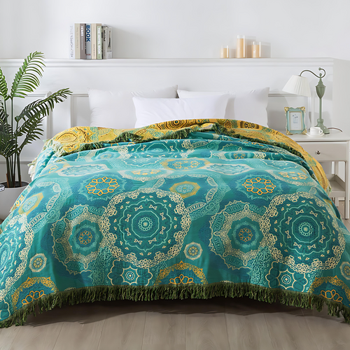 Vibrant Cotton Bohemian Blanket for All Seasons