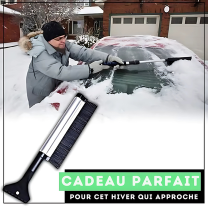 Extendable Snow Broom with Ice Removal Tool