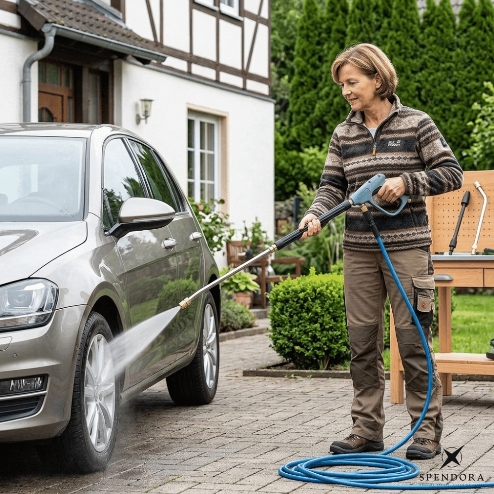 Extendable High-Pressure Cleaner for Safe Heights