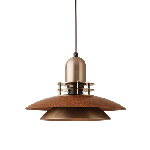 Elegant Dark Wood Pendant Light with Hanging Design