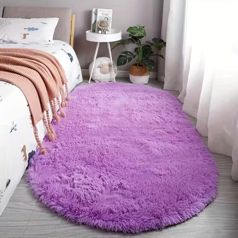 Luxurious Oval Plush Area Rug | Effortless Comfort for Your Home