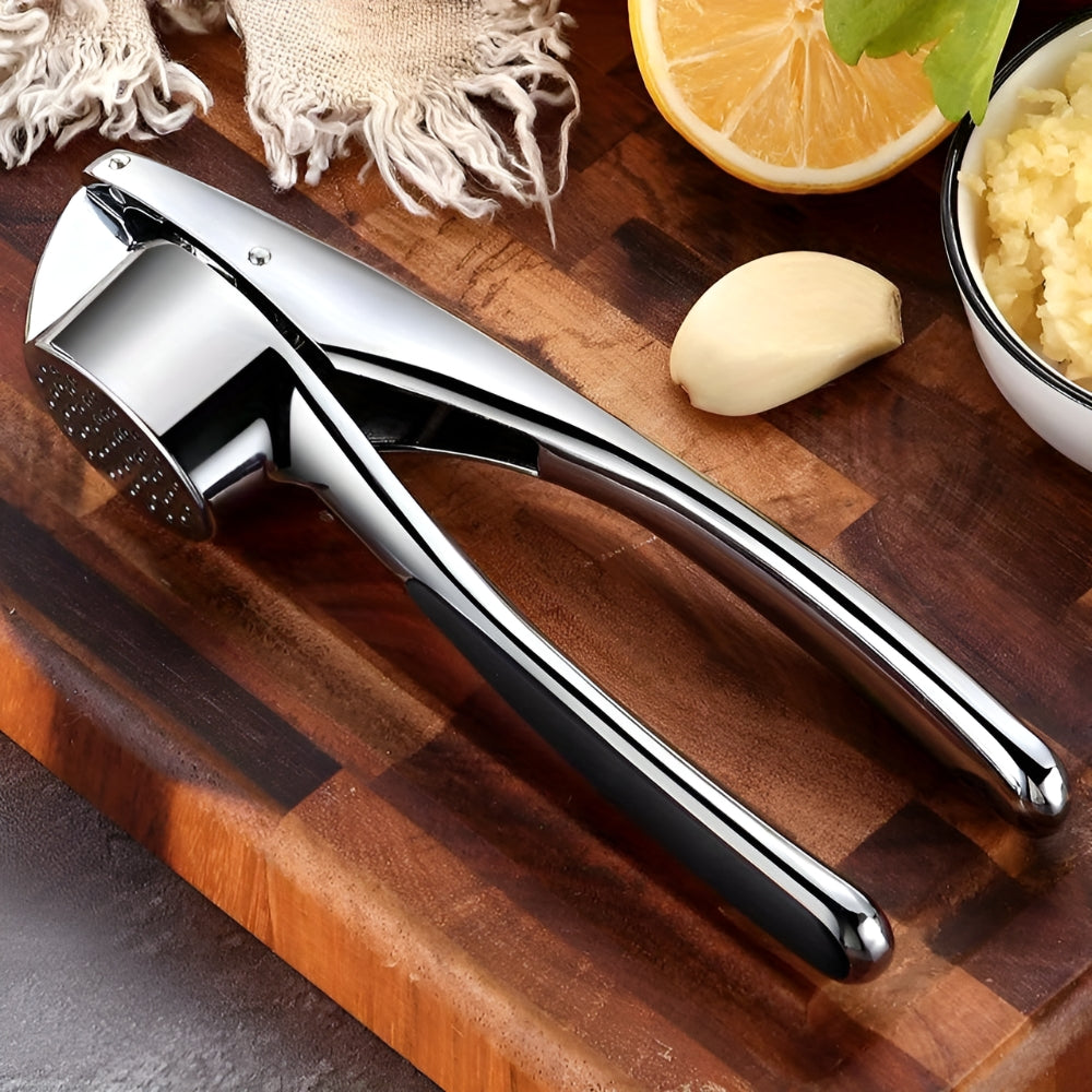 Streamlined Garlic Press with Comfort Grip Handle