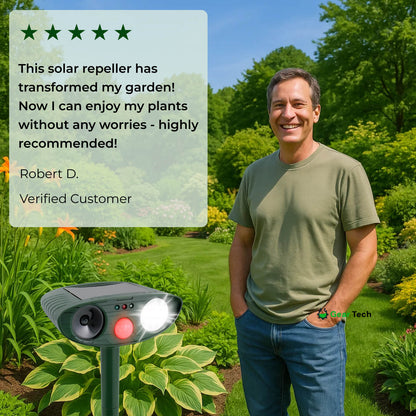 Solar Ultrasonic Deer Repeller - Effective Garden & Yard Deterrent in 48 Hours