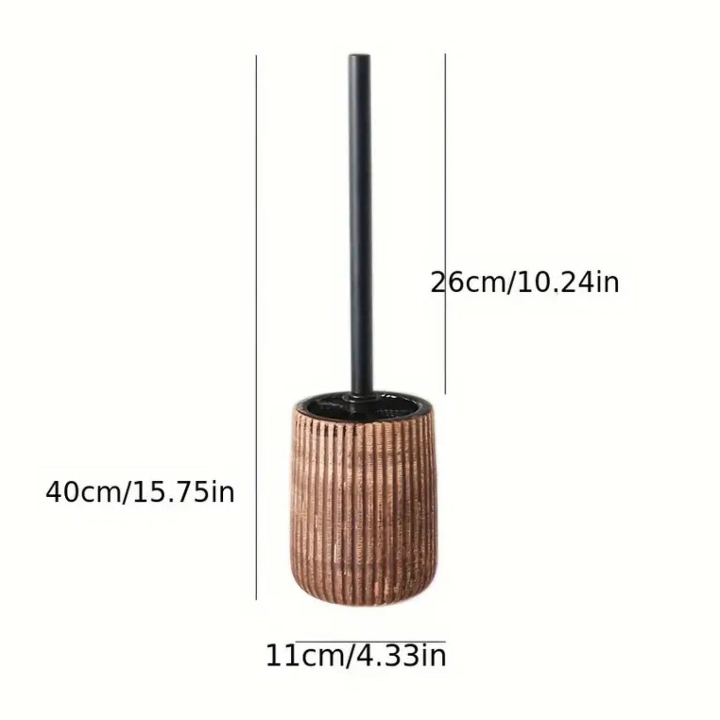 Elegant Ceramic Toilet Brush Holder Set with Textured Design