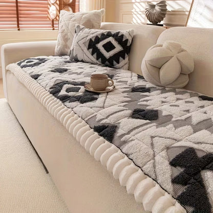 Cozy Plush Sofa Protector for Winter Comfort