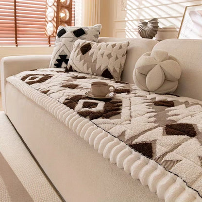 Cozy Plush Sofa Protector for Winter Comfort