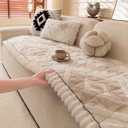Cozy Plush Sofa Protector for Winter Comfort