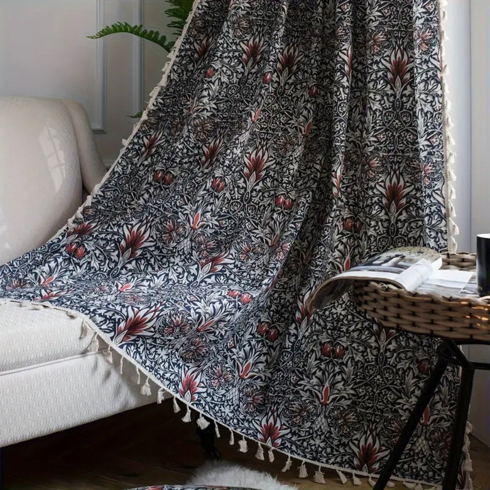 Botanical Bliss Floral Tapestry Window Panel