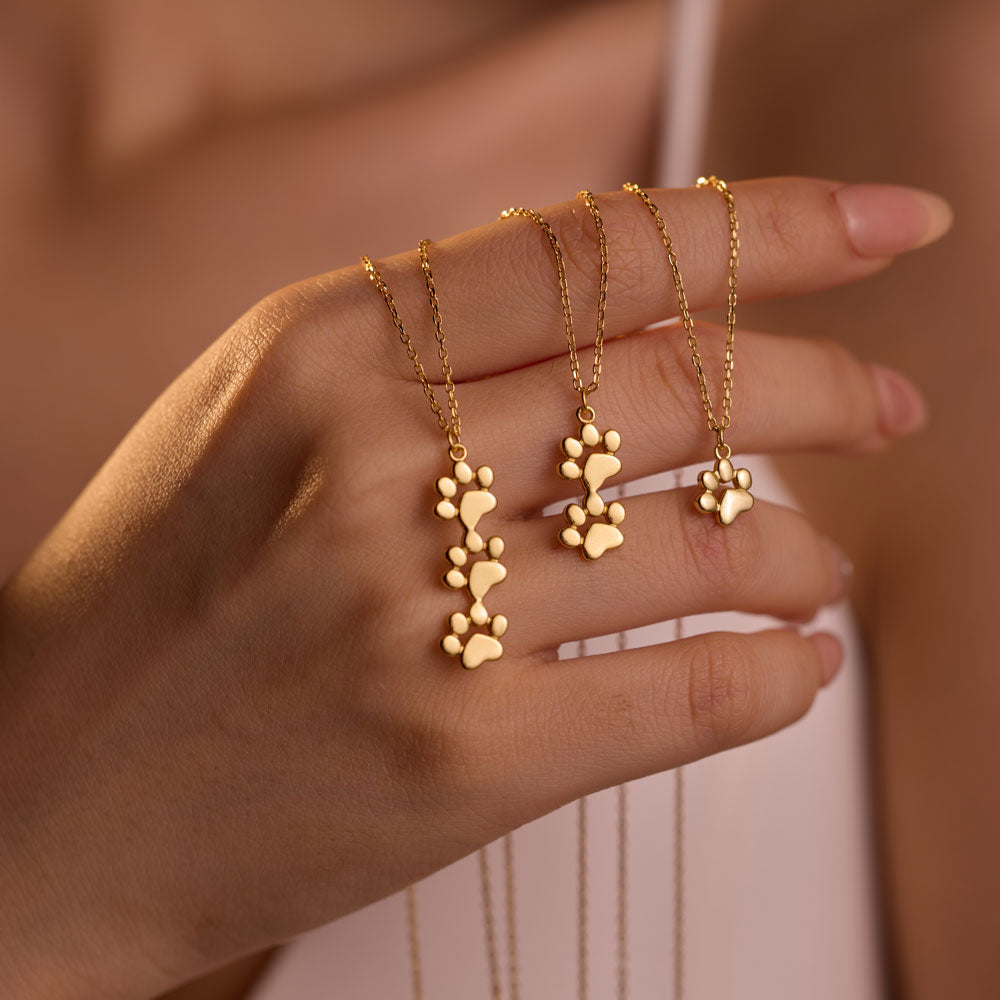 Necklace for Animal Enthusiasts with Delicate Paws Design