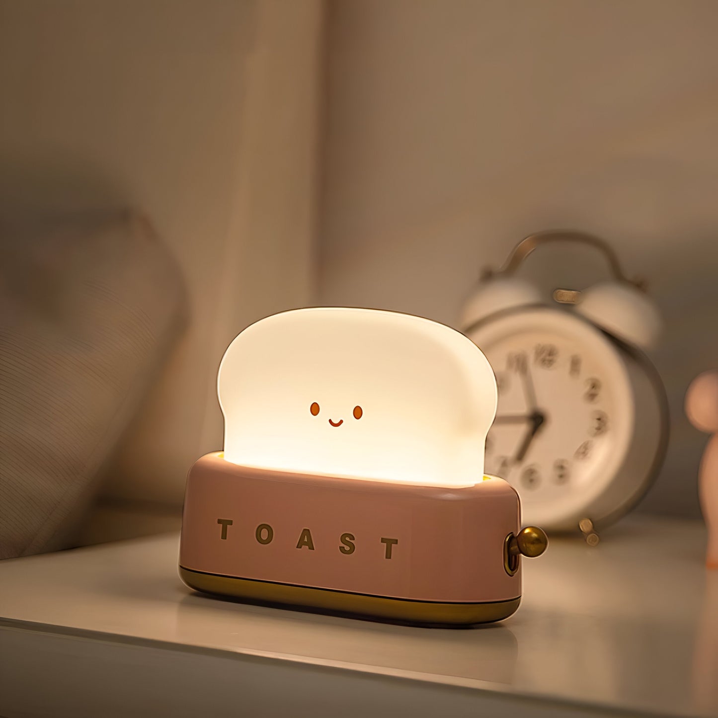Toaster-Inspired LED Night Light – Dimmable Portable Table Lamp