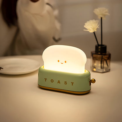 Toaster-Inspired LED Night Light – Dimmable Portable Table Lamp