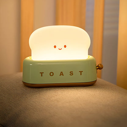 Toaster-Inspired LED Night Light – Dimmable Portable Table Lamp