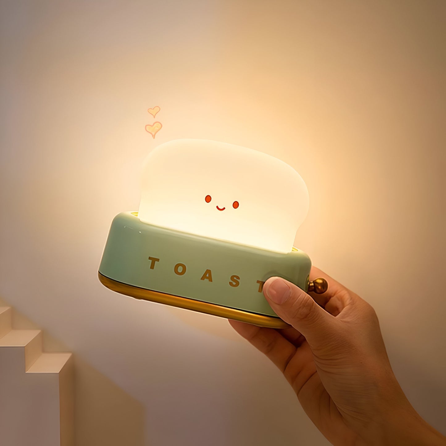 Toaster-Inspired LED Night Light – Dimmable Portable Table Lamp
