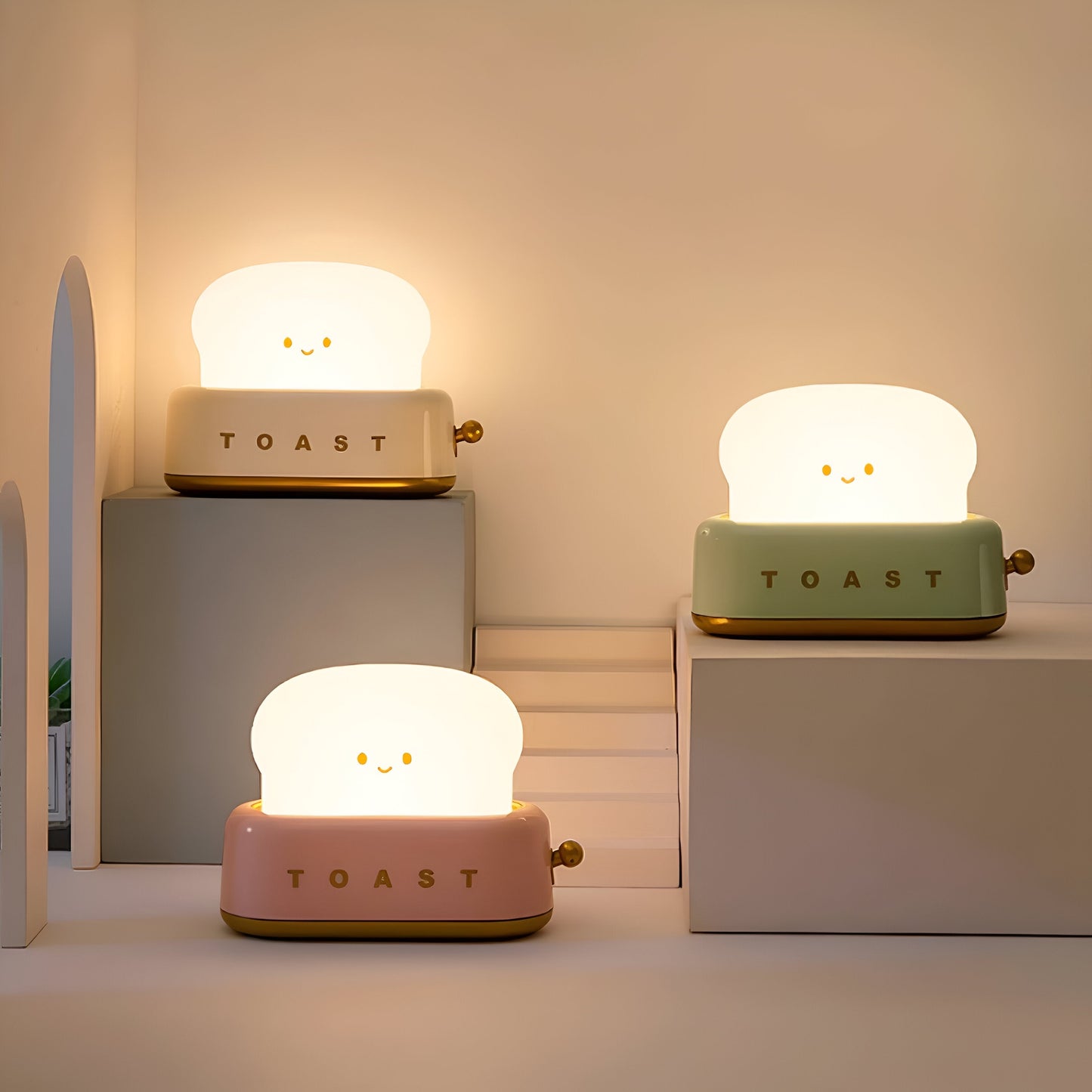 Toaster-Inspired LED Night Light – Dimmable Portable Table Lamp