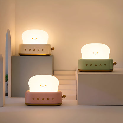 Toaster-Inspired LED Night Light – Dimmable Portable Table Lamp