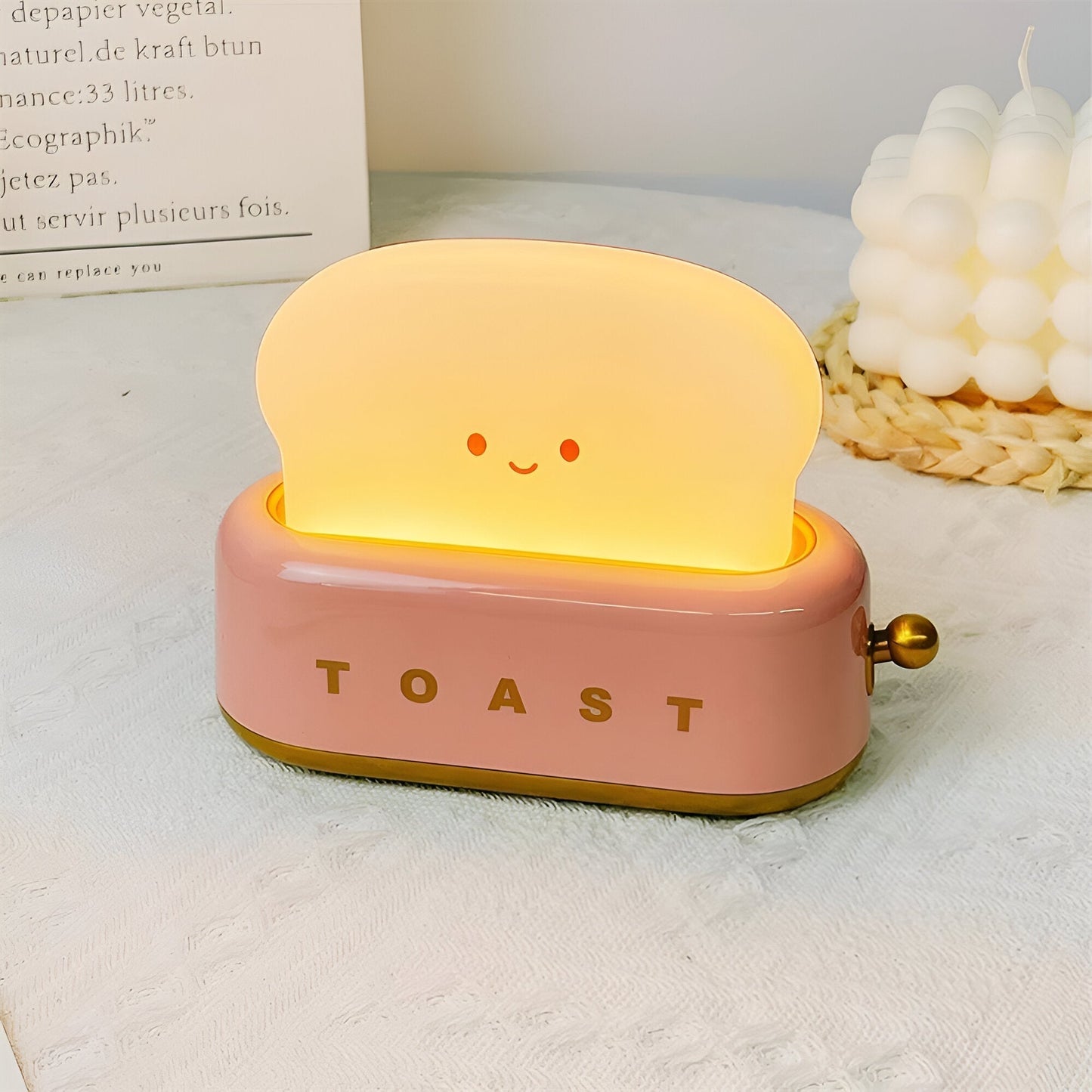 Toaster-Inspired LED Night Light – Dimmable Portable Table Lamp