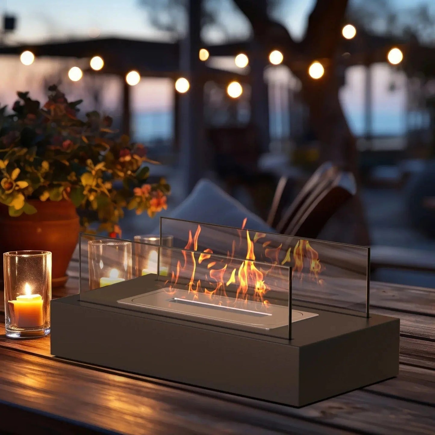 Elegant Tabletop Ethanol Fireplace | Instant Cozy Atmosphere