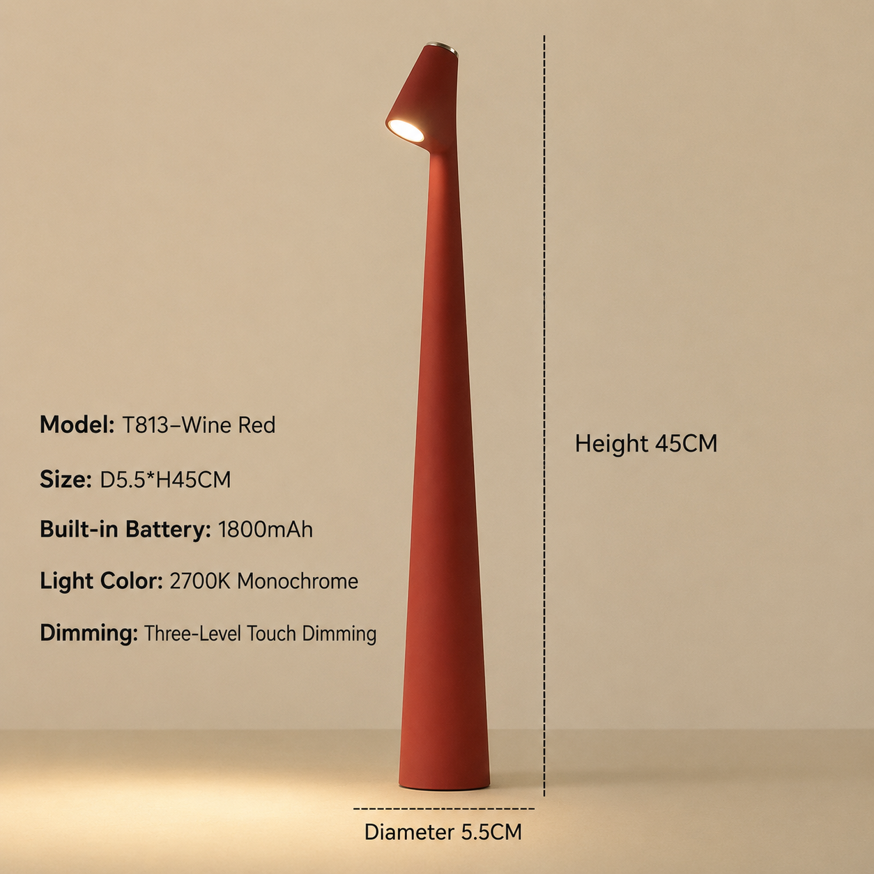 Wireless Elegance: Touch-Control LED Table Lamp