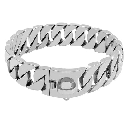 Metal Dog Collar for Large Breeds – Durable Stainless Steel Neckwear