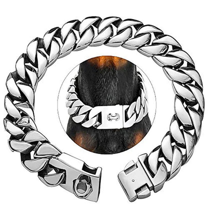 Metal Dog Collar for Large Breeds – Durable Stainless Steel Neckwear