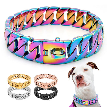 Metal Dog Collar for Large Breeds – Durable Stainless Steel Neckwear