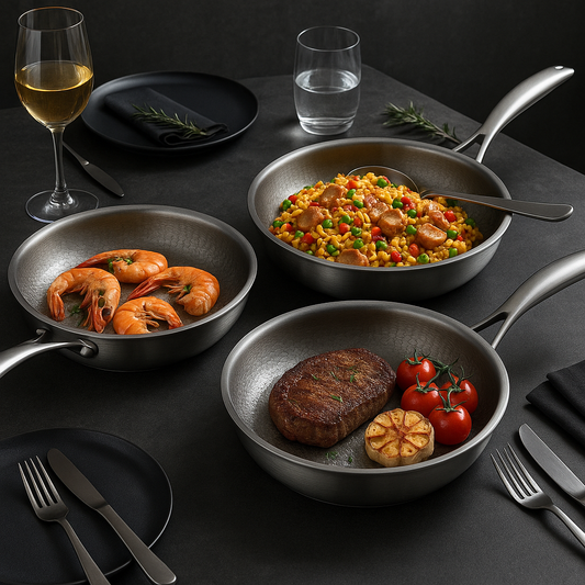 Forged Titanium Frying Pan – Scratch and Heat Resistant, No Coating