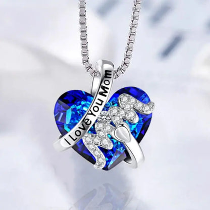 Elegant Crystal Heart Necklace Gift for Mother's Day